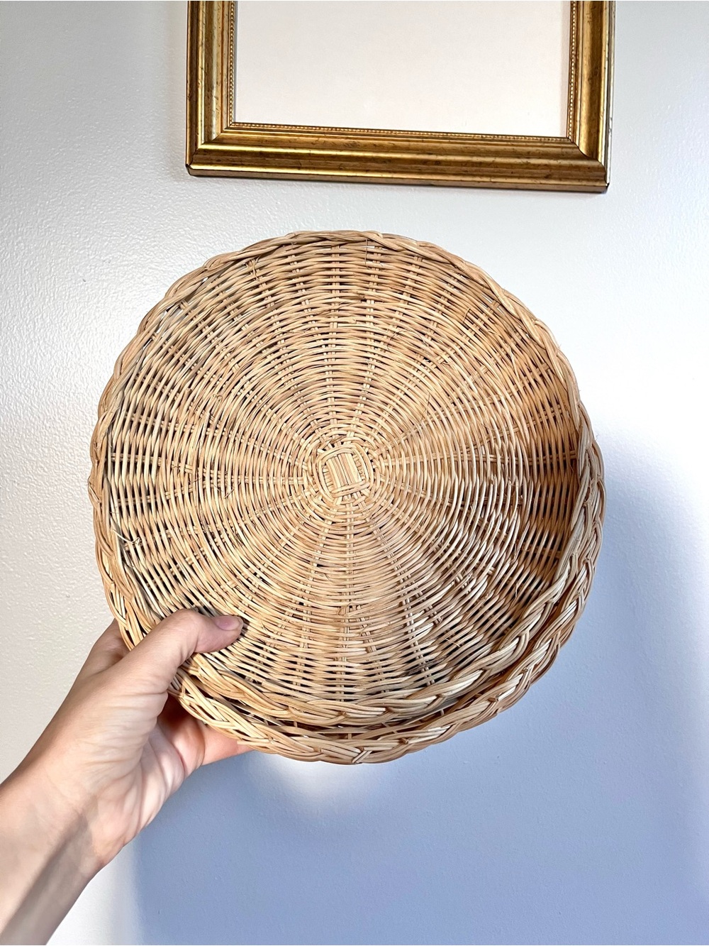 Handwoven Natural Wicker Serving Tray - Neutral Set of 5